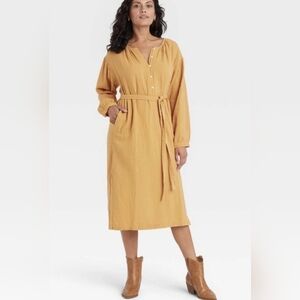 Universal Thread sz XXL Balloon long sleeve tie-front shirtdress shirt dress